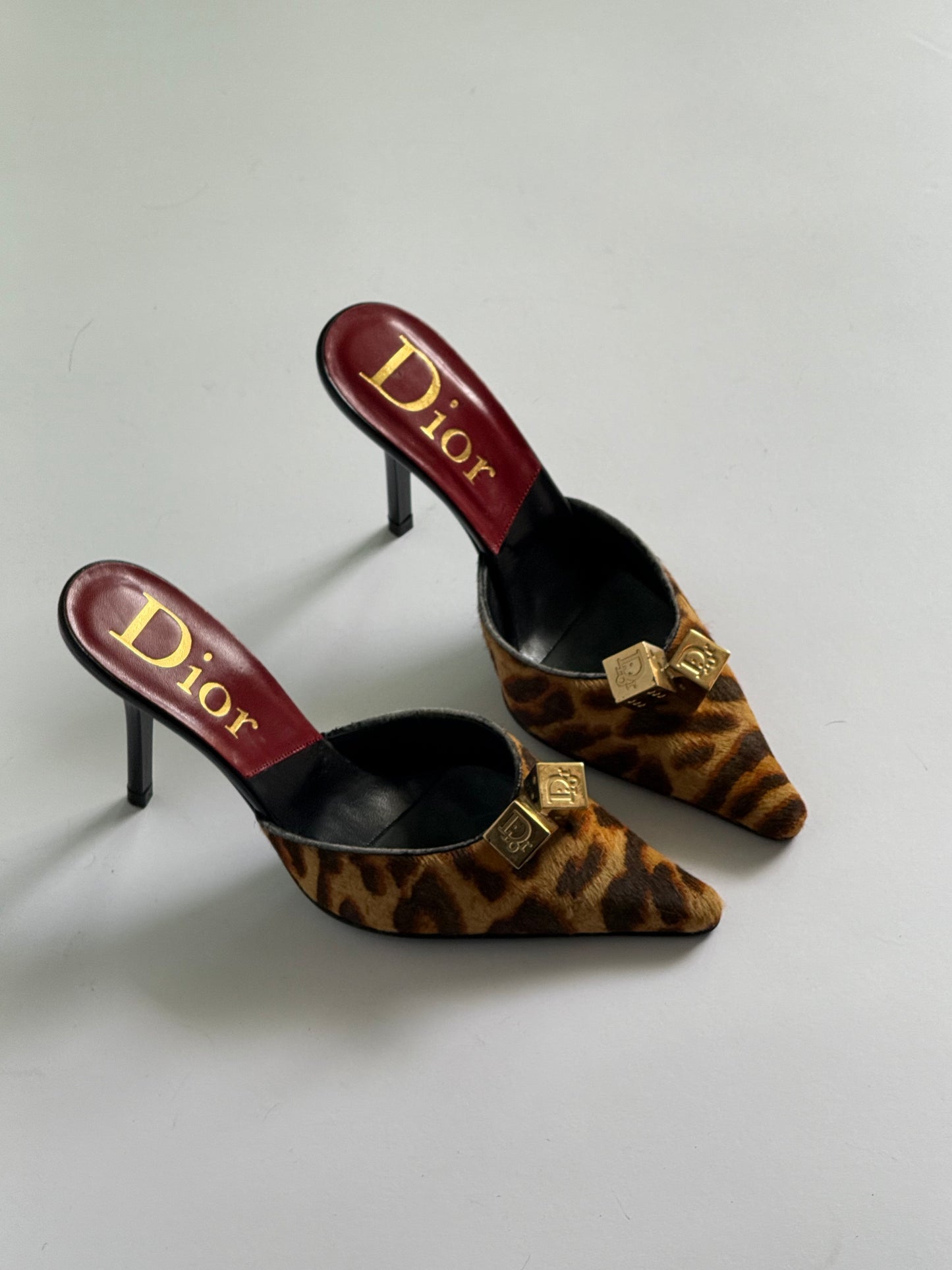 Christian Dior Dice Ponyhair Mules (IT35 / US5.5-6)