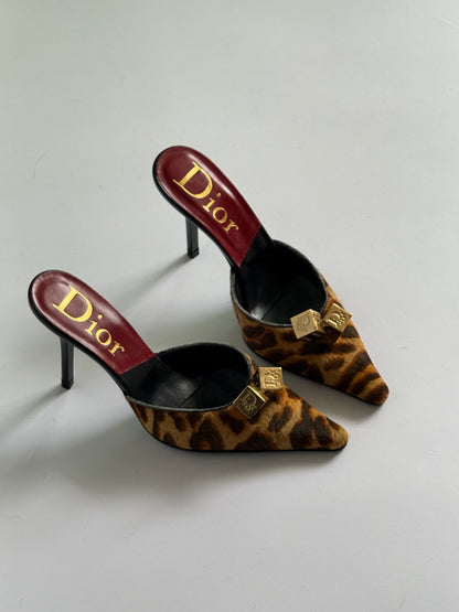 Christian Dior Dice Ponyhair Mules (IT35 / US5.5-6)