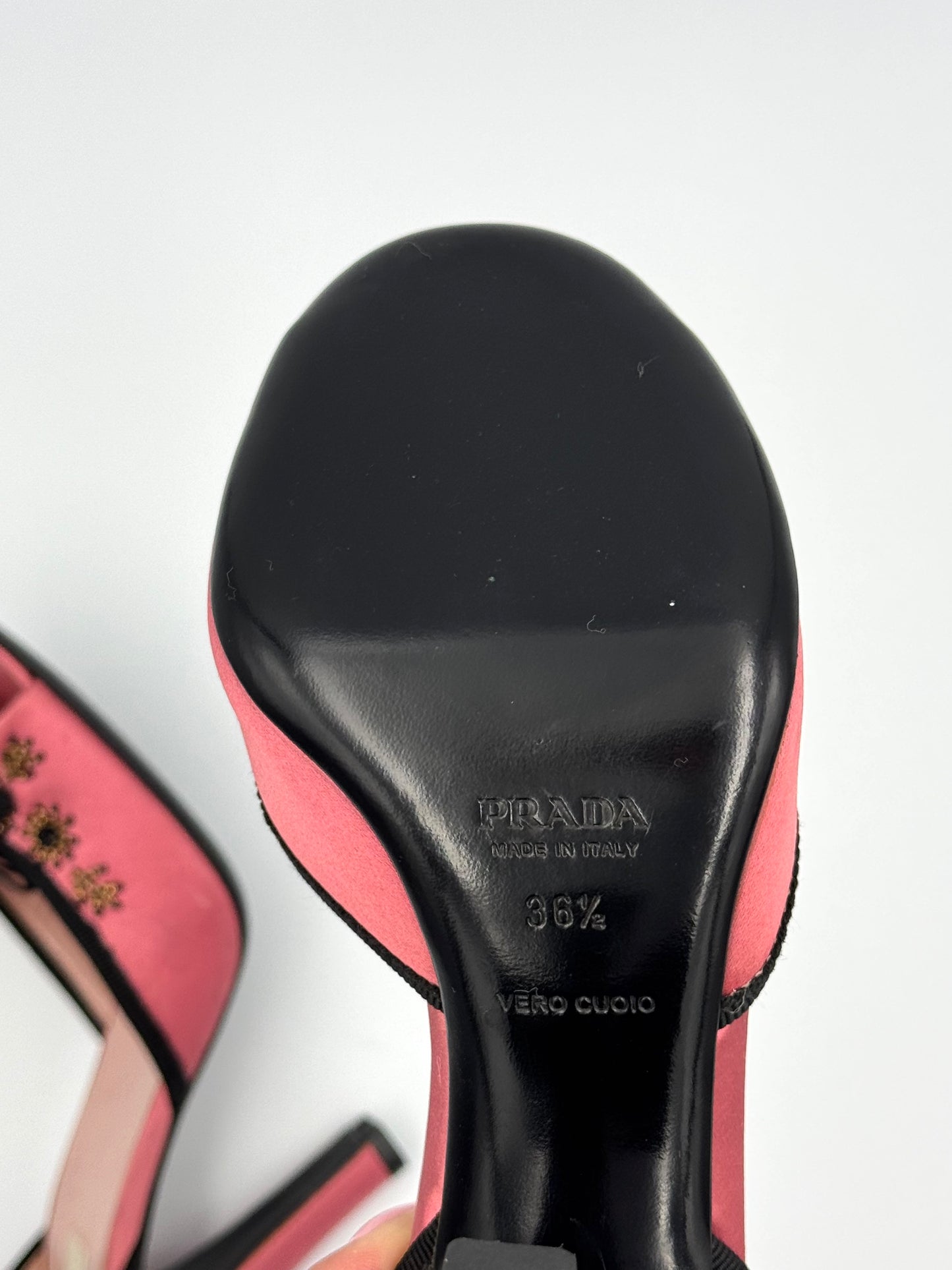 Vintage Prada Coral/Pink Satin Beaded Pumps (IT36.5 / US6-6.5)