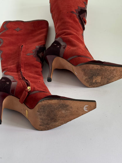 RARE Dolce & Gabbana Red Western Boots (IT37 / US6.5-7)