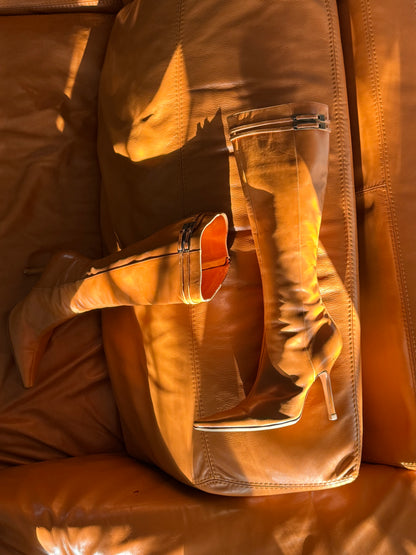 Christian Dior Orange Leather Boots (IT38 / US7-7.5)