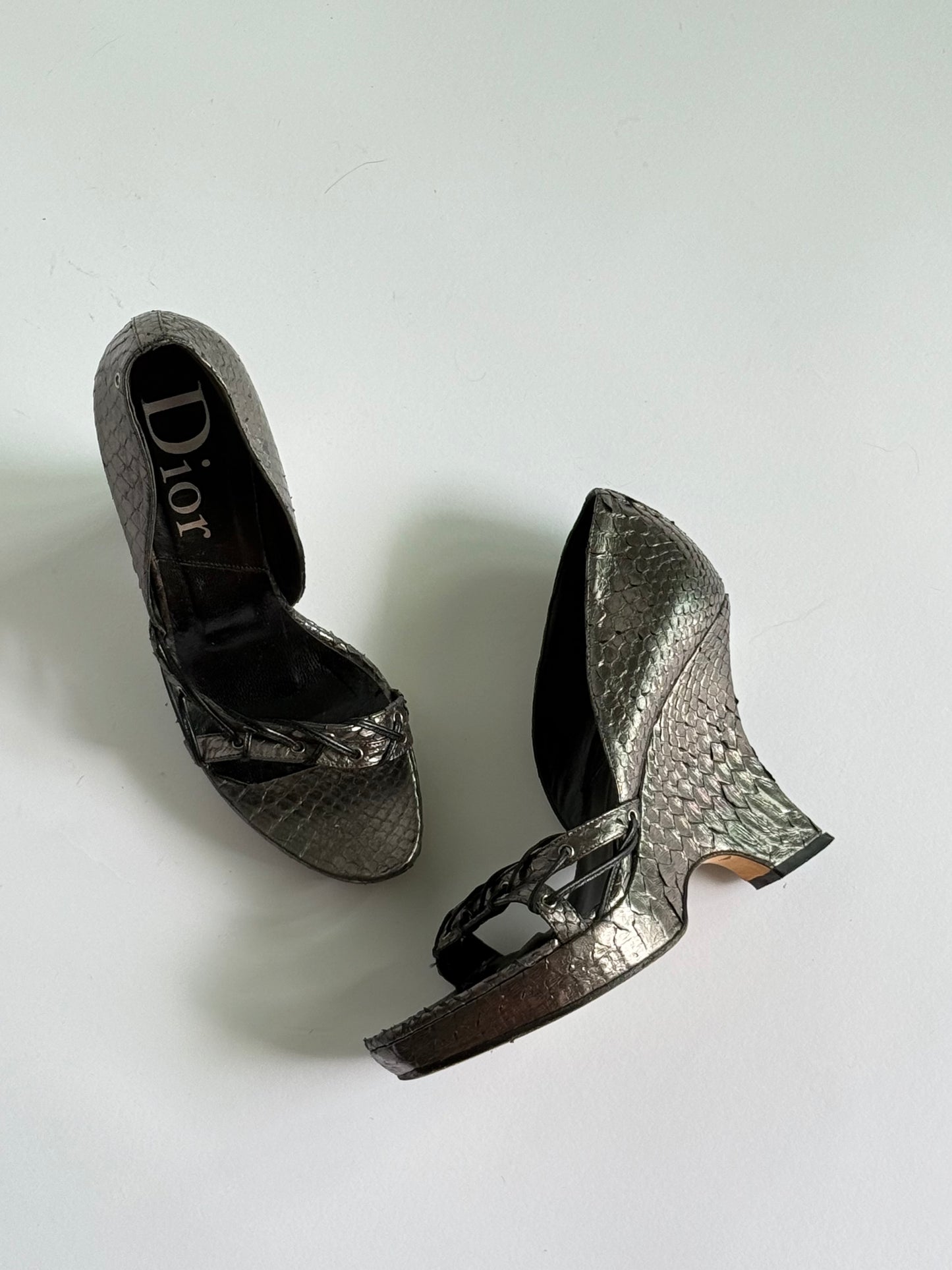 SS2003 Christian Dior Snakeskin Wedges (IT38 / US7-8)