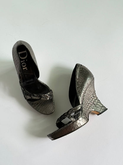 SS2003 Christian Dior Snakeskin Wedges (IT38 / US7-8)