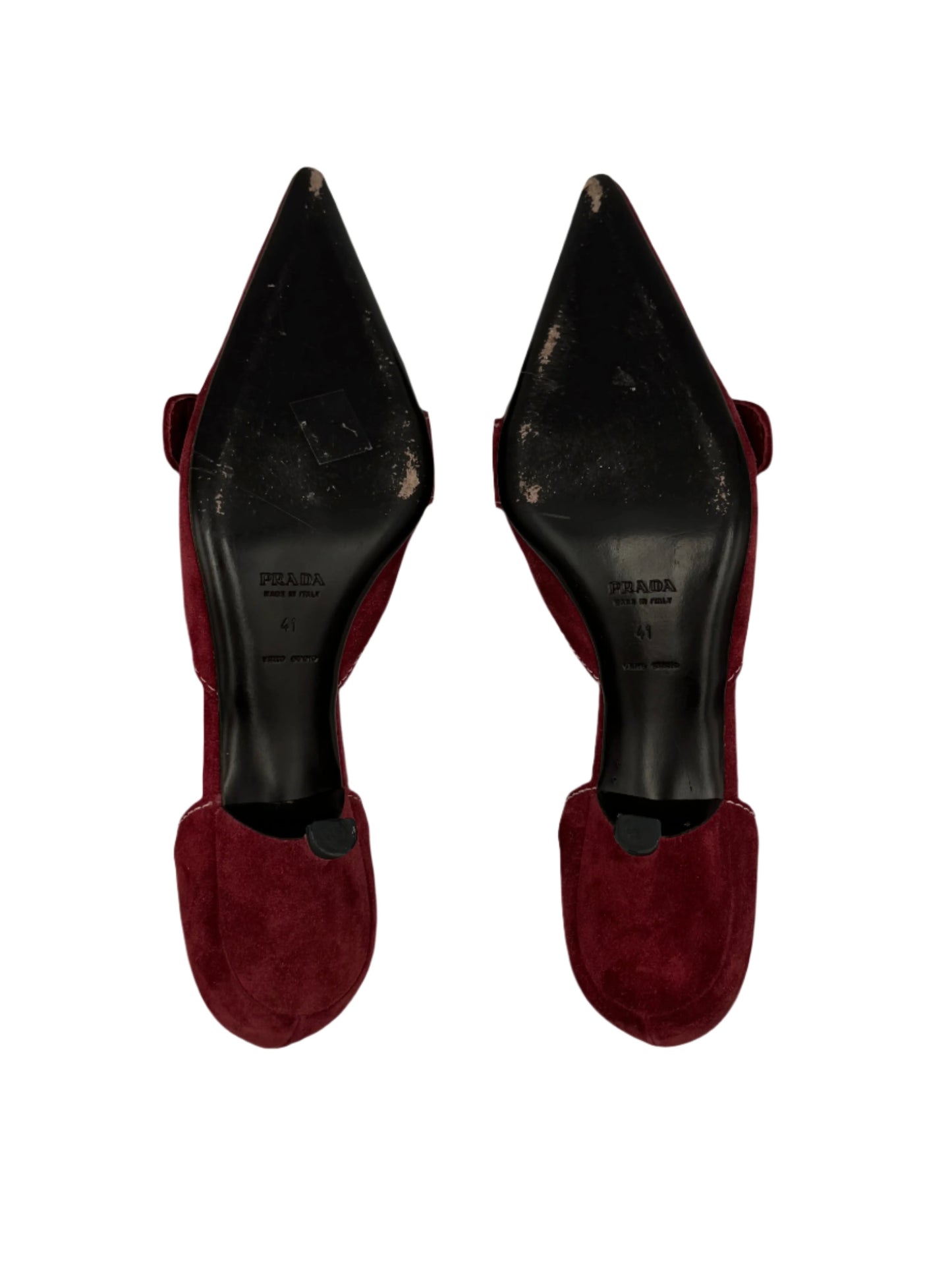 2002 Prada Burgundy Suede D’Orsay Heels (IT41 / US9.5-10)