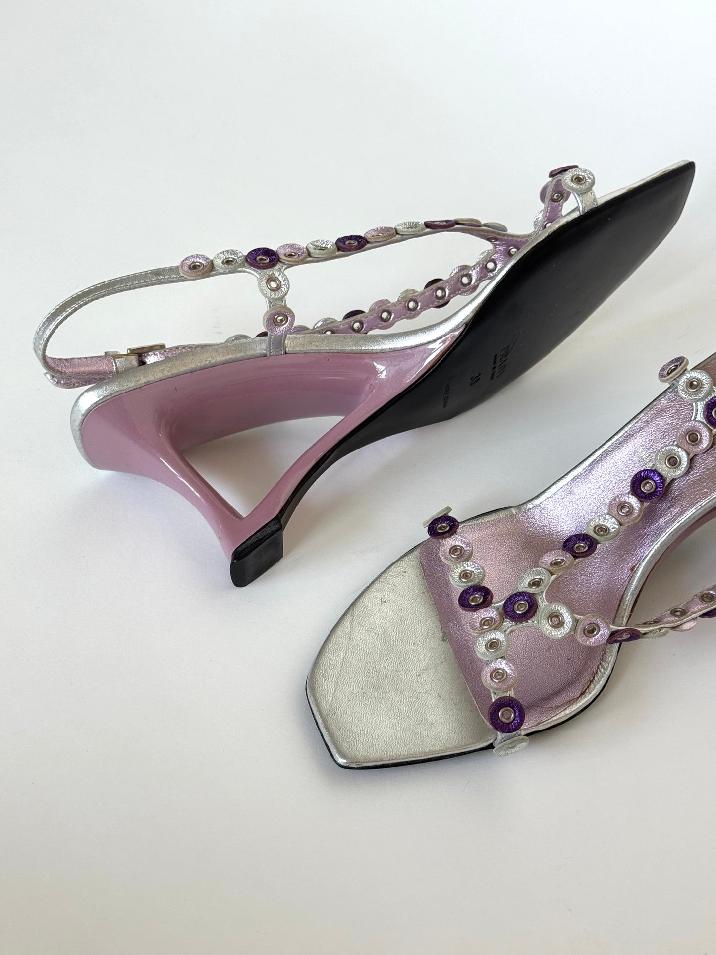 Vintage Prada Metallic Slingback Sandals (IT38 / US7.5)