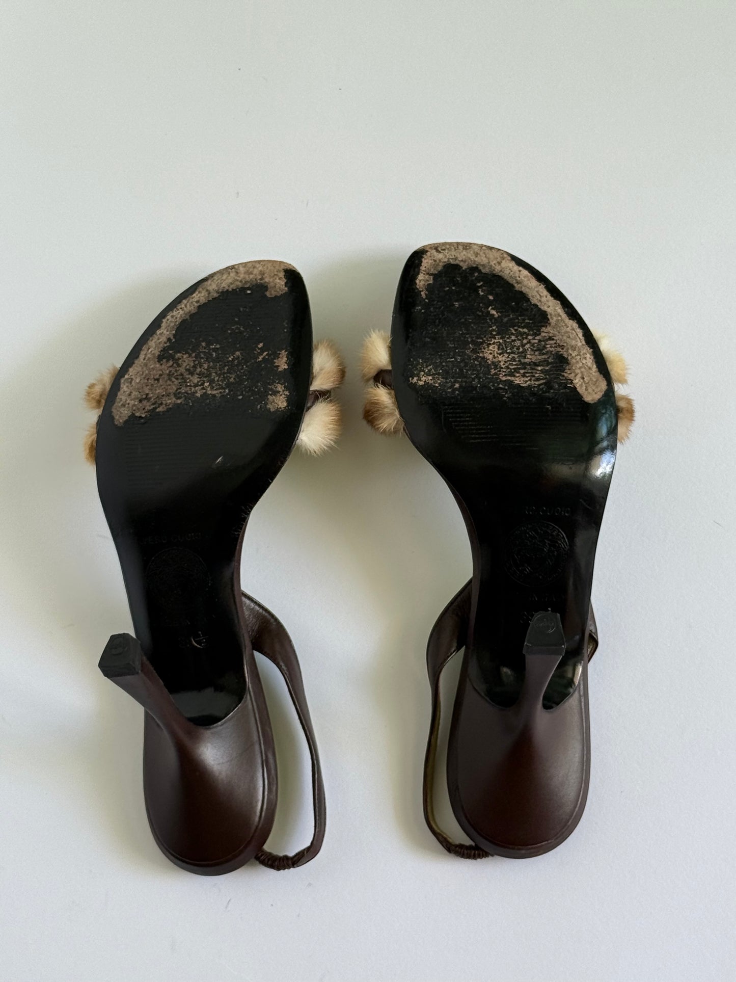 Gianni Versace Furry Slingback Sandals (IT39.5 / US9-9.5)