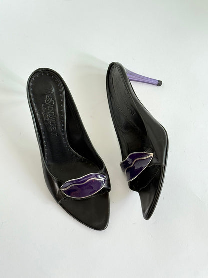 SS2003 Tom Ford for Yves Saint Laurent Purple “Dali” Lip Heels (IT39 / US9-9.5)