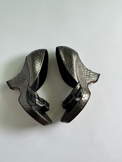 SS2003 Christian Dior Snakeskin Wedges (IT38 / US7-8)