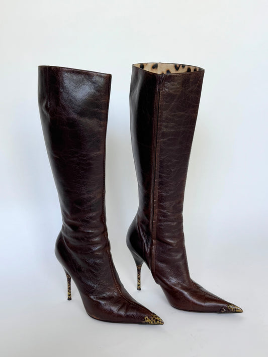 Roberto Cavalli F/W 2001 Pointed Toe Boots (IT39 / US8)