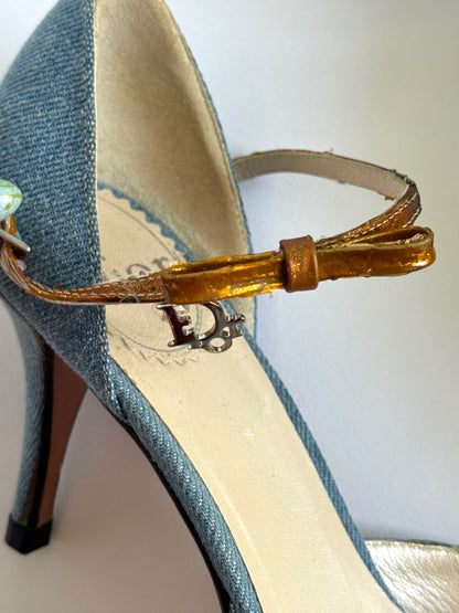 Christian Dior Denim Metallic D’Orsay Pumps (IT36 / US6-6.5)