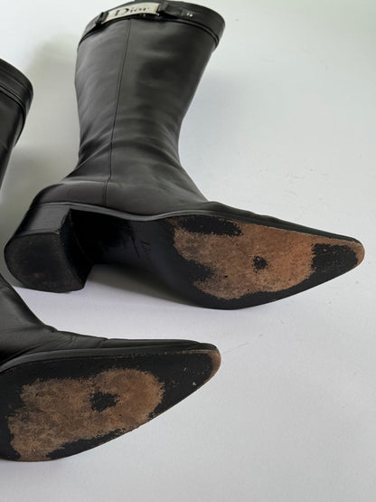 Christian Dior Black Pointed-Toe Boot (IT38.5 / US7-7.5)