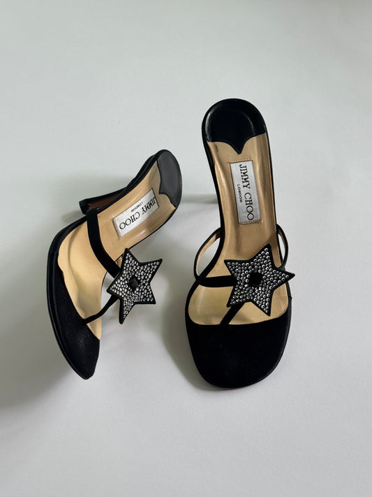 Jimmy Choo Bejeweled Star Slides (IT37 / US 6-6.5)