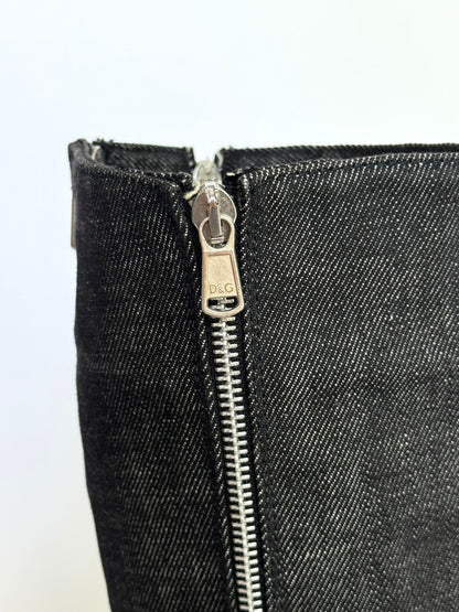 D&G Denim Zipper Boots (IT38.5 / US8-8.5)