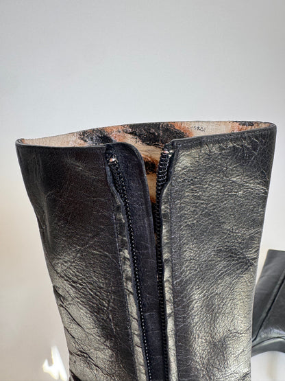 Roberto Cavalli FW2001 Leopard Tip Ankle Boots (IT37 / US7-7.5)