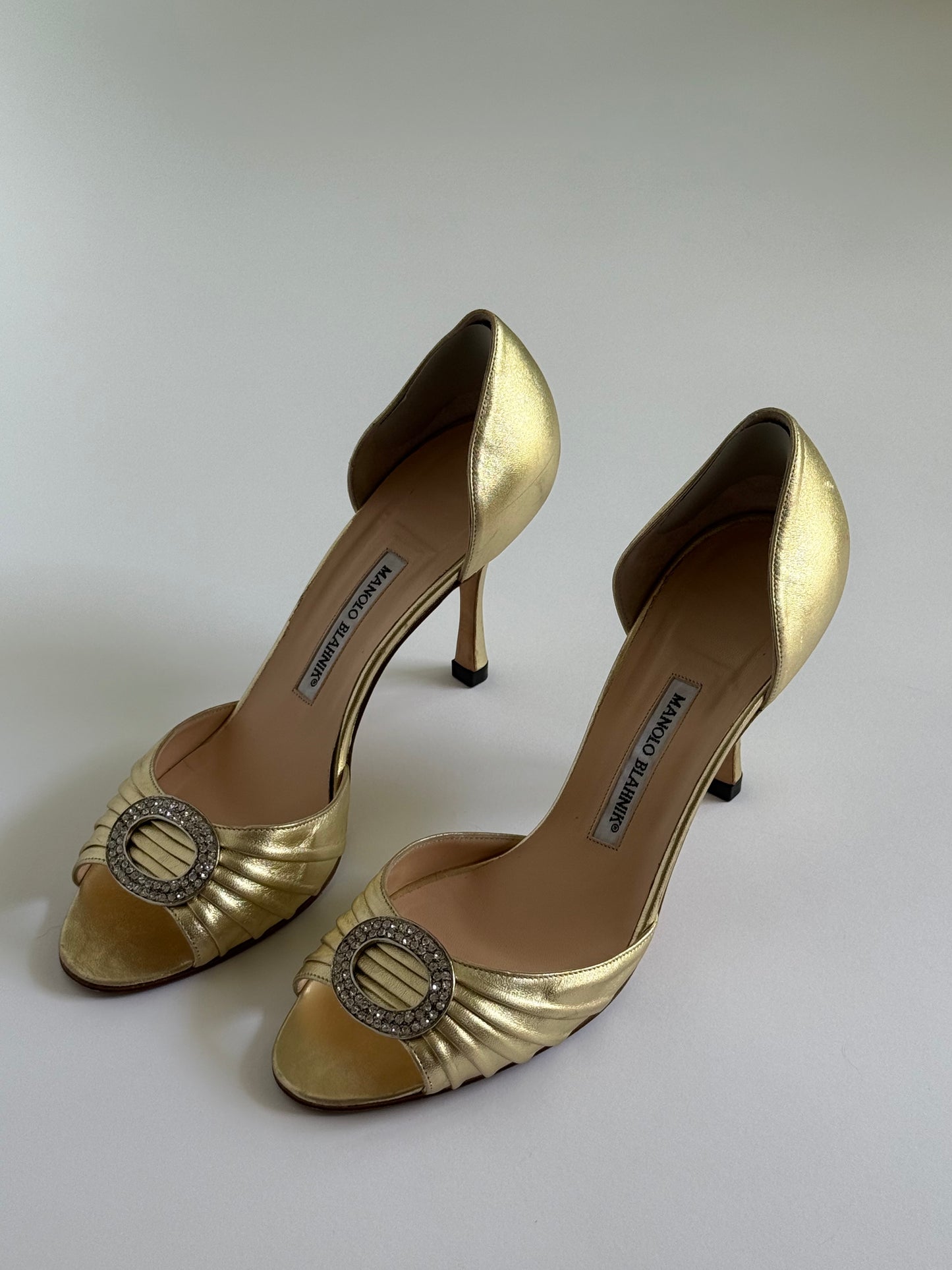 Manolo Blahnik Metallic D’Orsay Pumps (IT41 / US11.5-12)