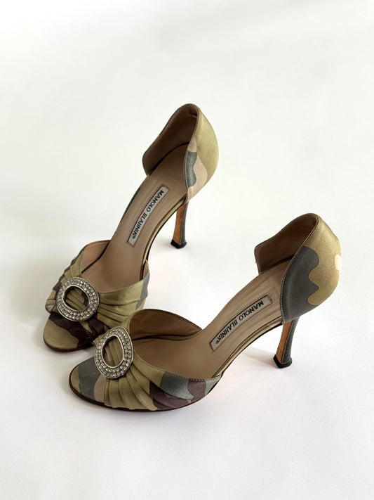 2000’s Manolo Blahnik Camouflage D’Orsay Pumps (IT38 / US8.5)