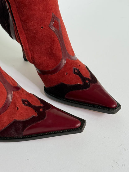RARE Dolce & Gabbana Red Western Boots (IT37 / US6.5-7)