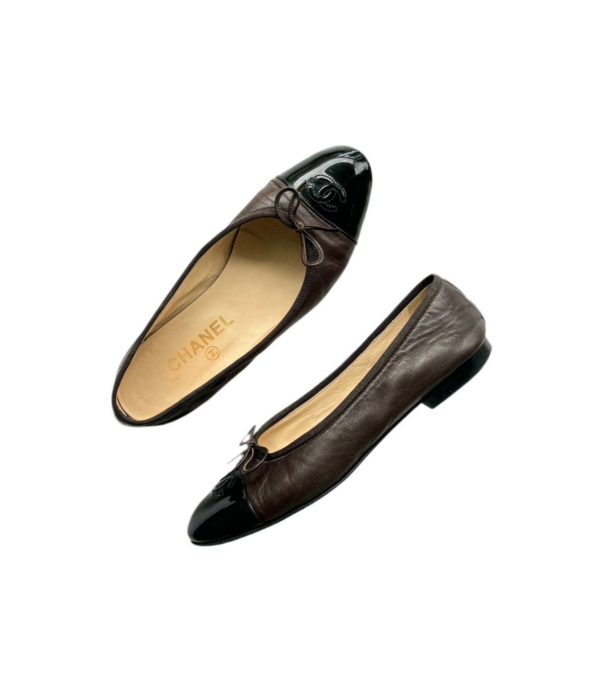 42334248 Vintage CHANEL Chocolate Ballet Flats (IT38 / US7.5-8) – tutti