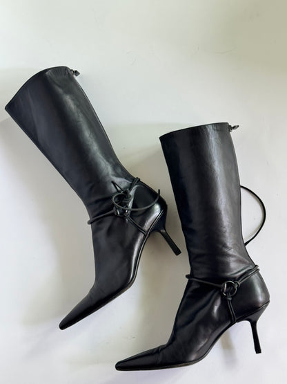 Gucci Black Leather Horsebit Boots (IT40 / US8.5-9)