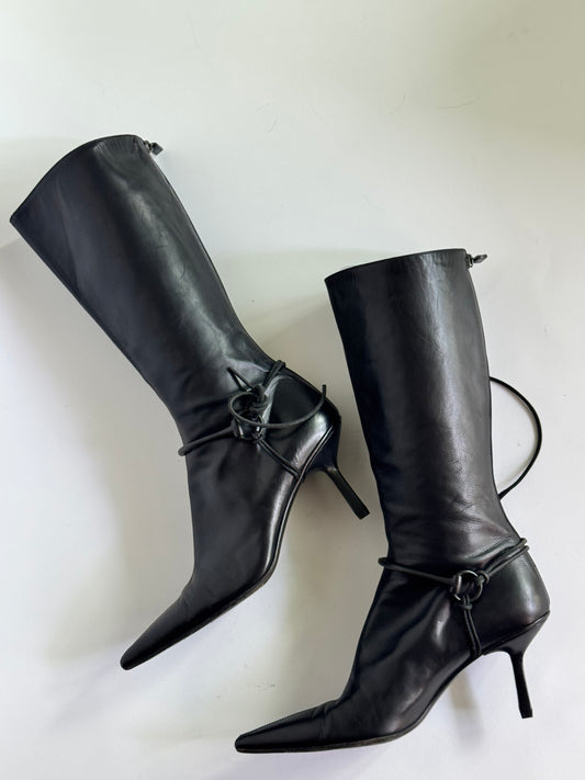 Gucci Black Leather Horsebit Boots (IT40 / US8.5-9)