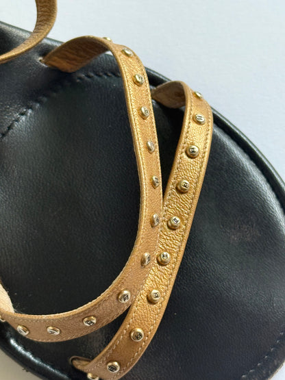 CHANEL 2001 Gold Sandals (IT39 / US8-8.5)