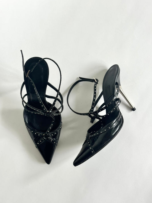 Christian Dior Studded Black Leather Pumps (IT38 / US7-7.5)