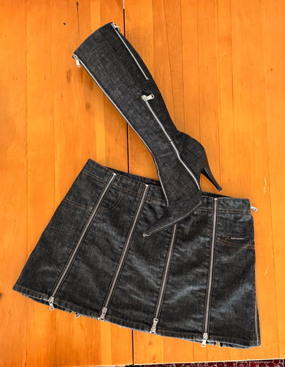 D&G Denim Zipper Boots (IT38.5 / US8-8.5)