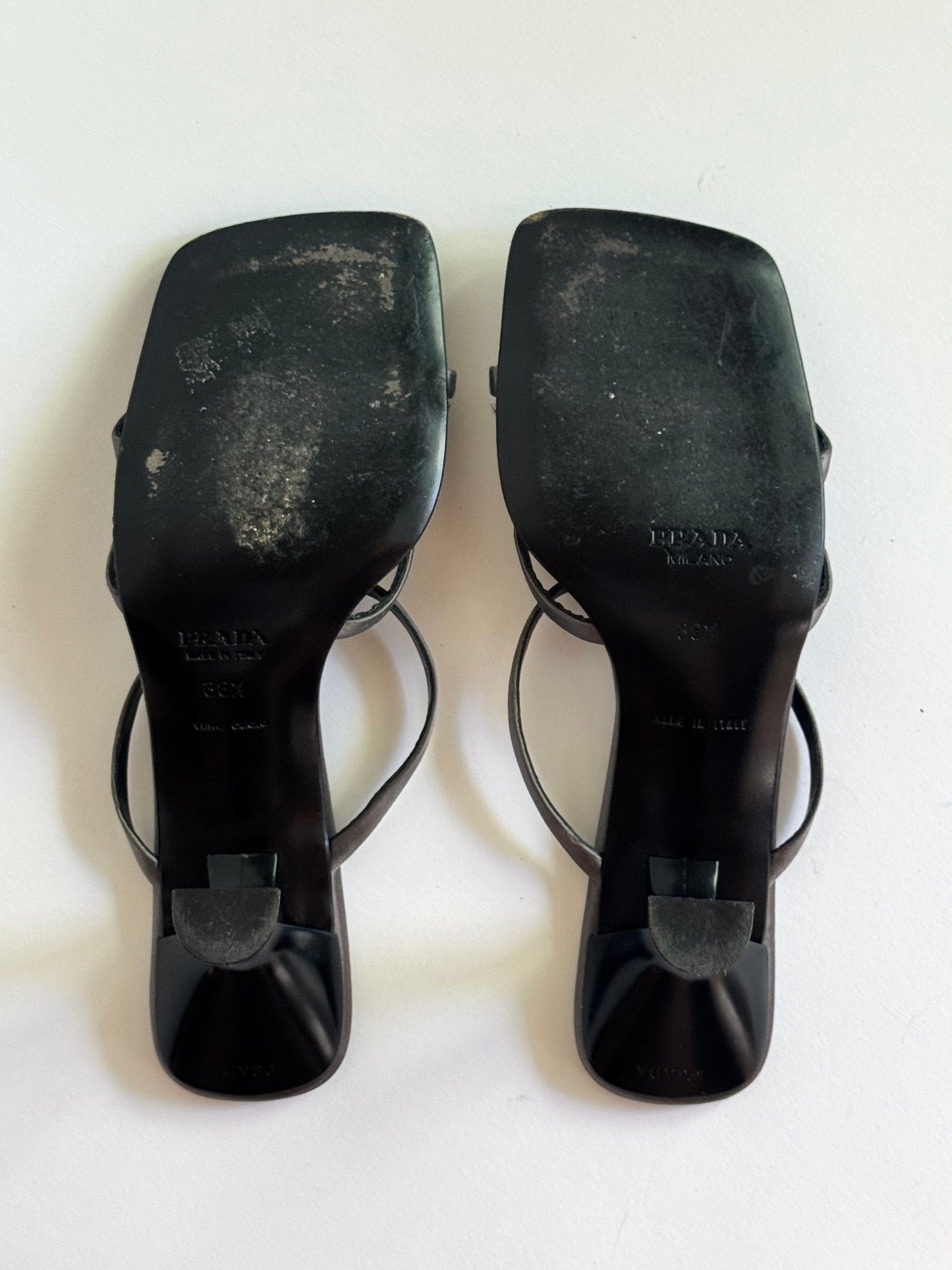 Prada Grey Satin Sequin Slides (IT36.5 / US6-6.5)