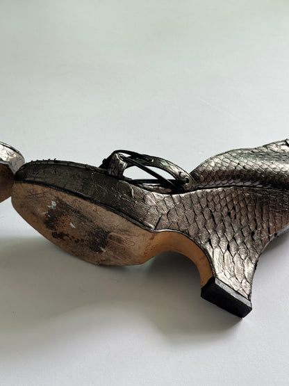 SS2003 Christian Dior Snakeskin Wedges (IT38 / US7-8)