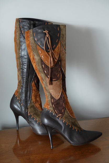 Roberto Cavalli Patchwork Boots (IT39.5 / US9-9.5)