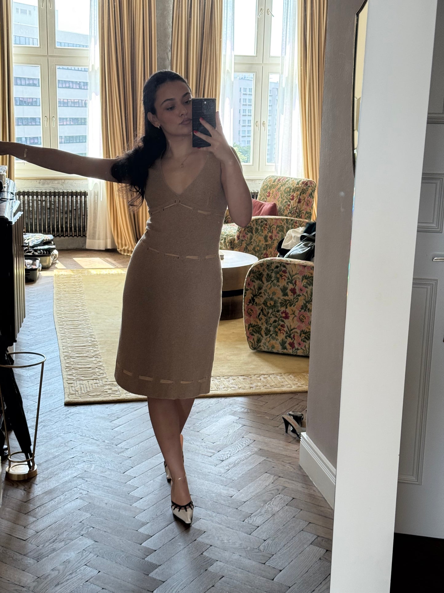 F/W1996 Miu Miu Tan Wool Dress (IT40 / US S)