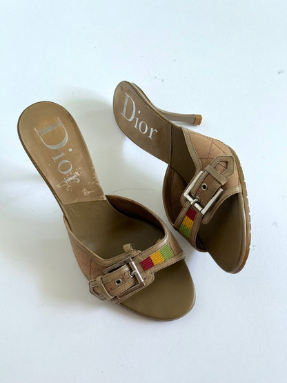 FW04 Christian Dior Rasta Cannage Slides (IT35.5 / US5.5-6)