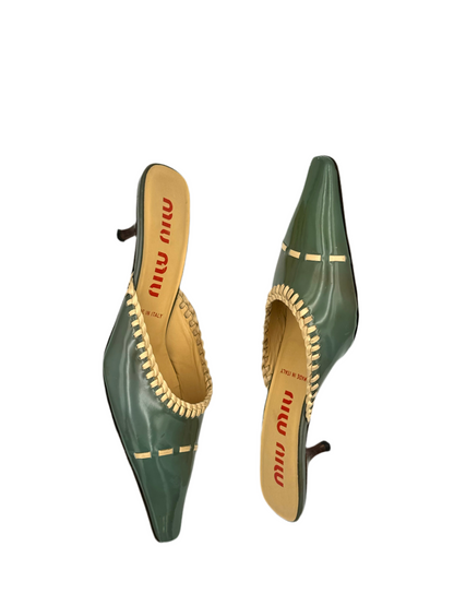 Miu Miu Vintage Green Mules (IT35 / US5.5-6)