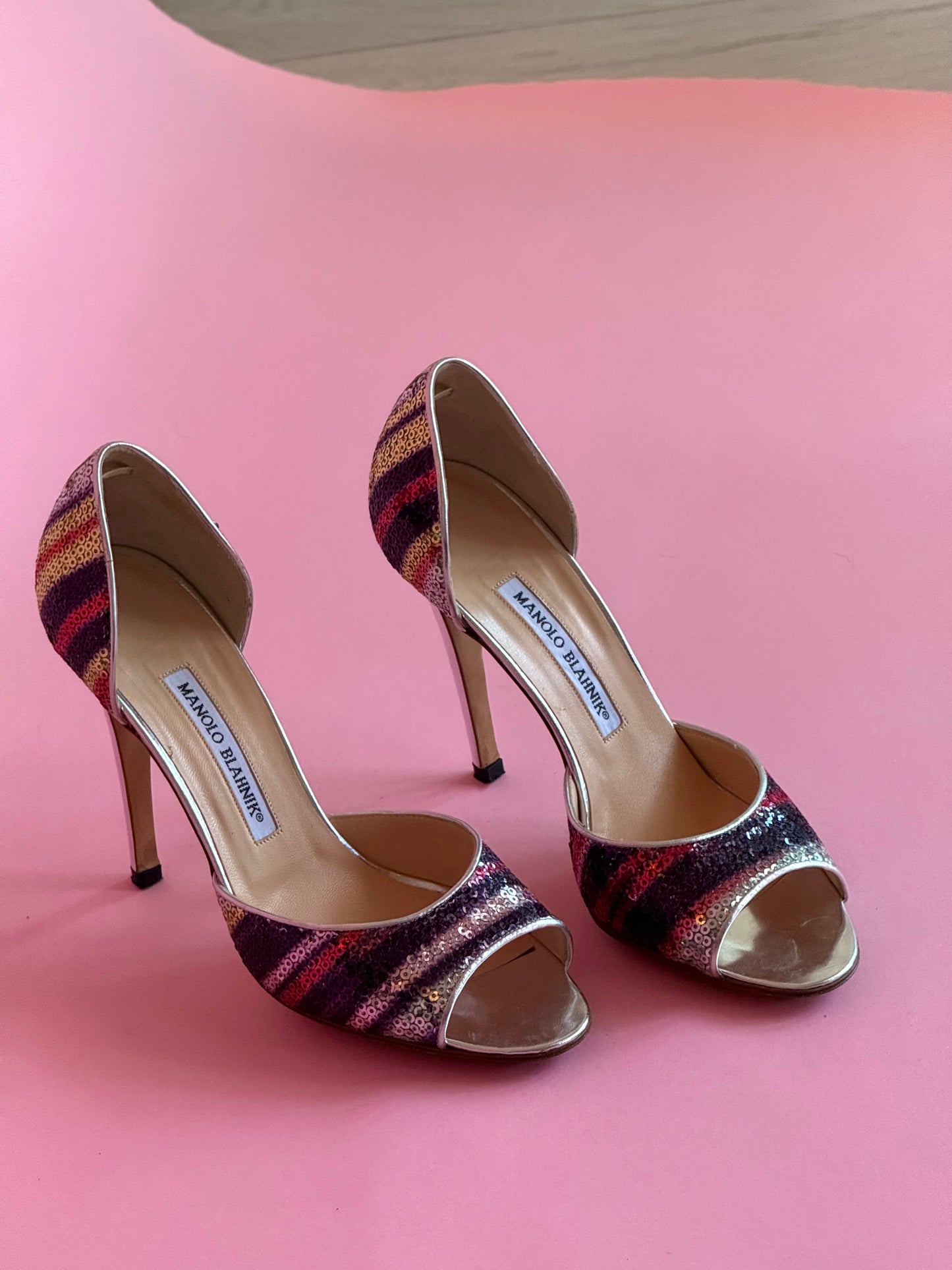 Manolo Blahnik Sequin D’Orsay Pumps (IT38 / US8.5-9)