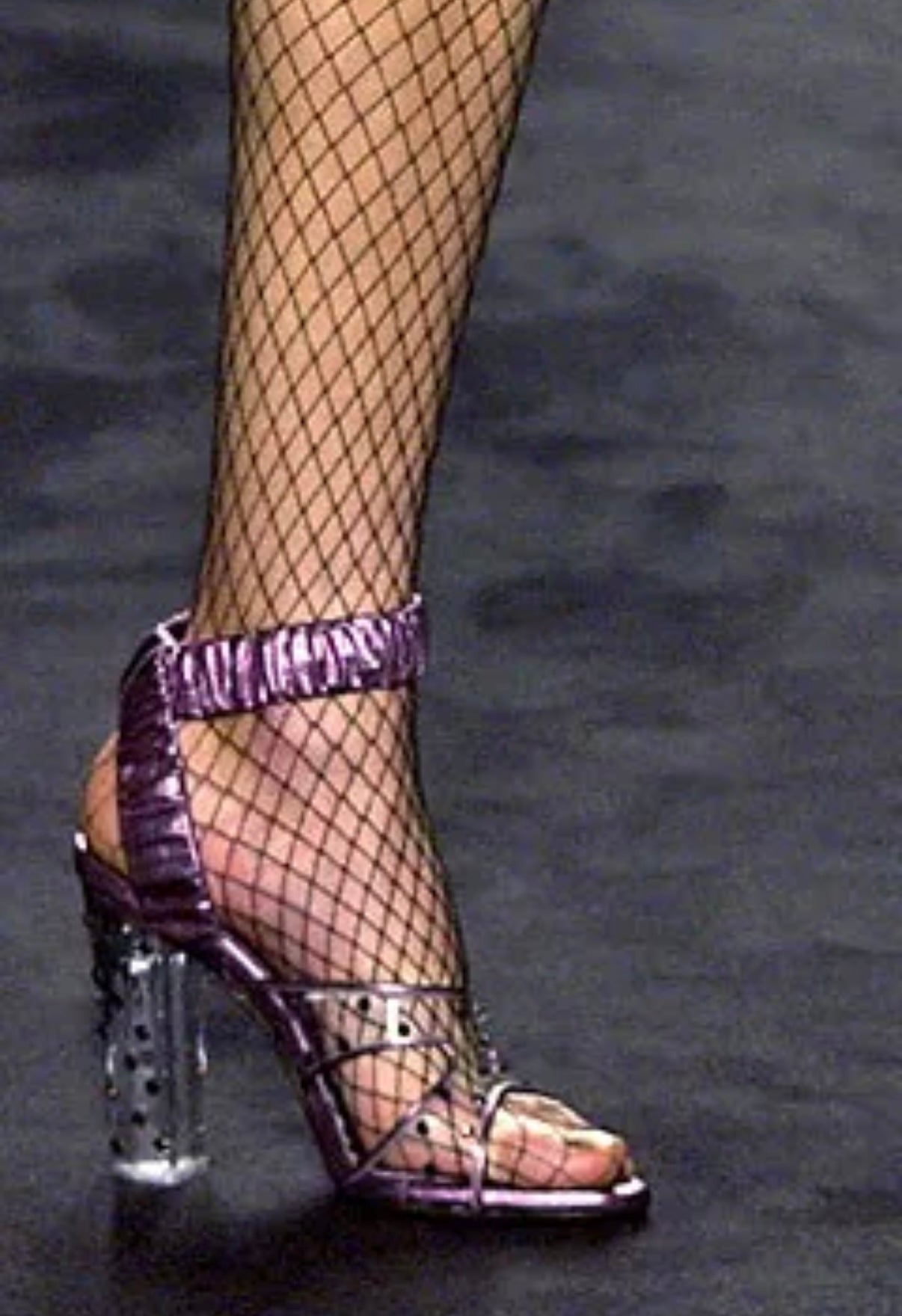 FW2003 Yves Saint Laurent Purple Crystal Embellishment Slides (IT39 / US8-8.5)