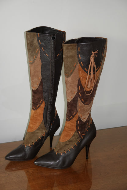 Roberto Cavalli Patchwork Boots (IT39.5 / US9-9.5)