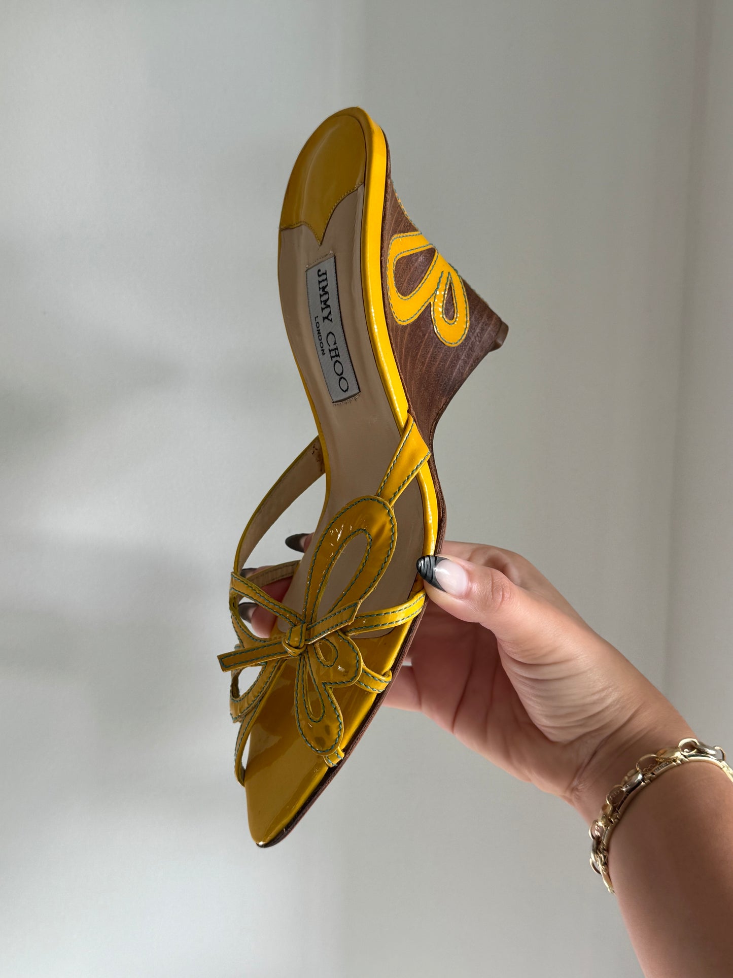 Jimmy Choo Yellow Butterfly Wedges (IT39.5 / US8.5-9)