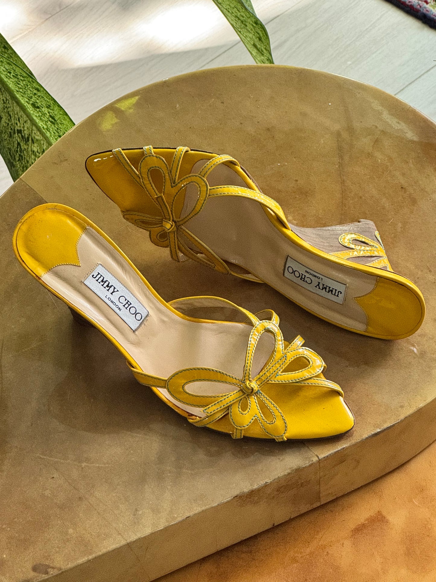 Jimmy Choo Yellow Butterfly Wedges (IT39.5 / US8.5-9)