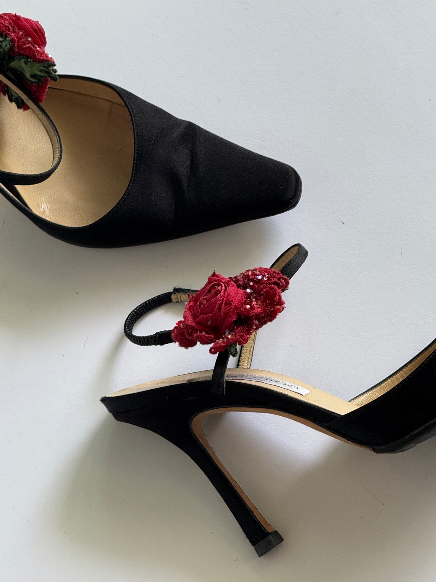Jimmy Choo Rose Satin Slingbacks (IT37 / US7-7.5)