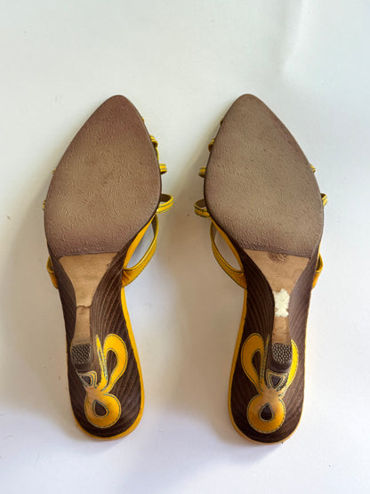Jimmy Choo Yellow Butterfly Wedges (IT39.5 / US8.5-9)