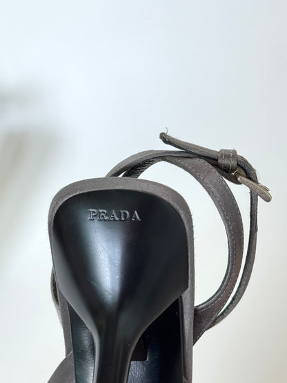 FW 1999 Prada Grey Sequin Heel