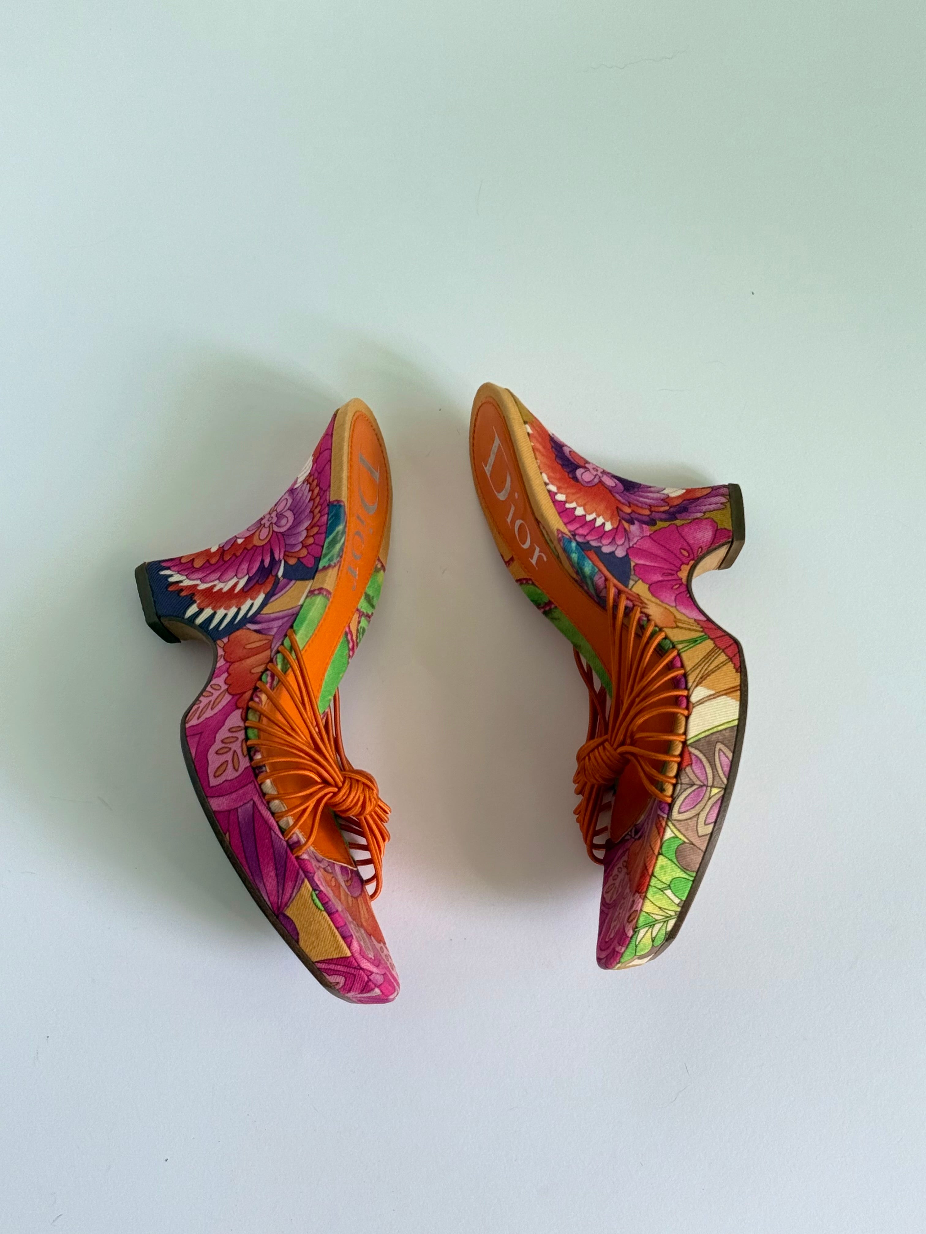 Christian Dior SS2003 Tropical Print Wedges (IT38 / US7-7.5) – tutti