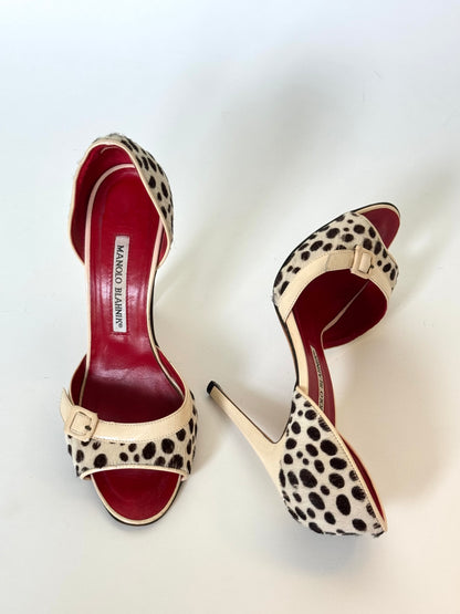 Manolo Blahnik Ponyhair Animal Print D’Orsay Heels (IT37.5 / US8-8.5)