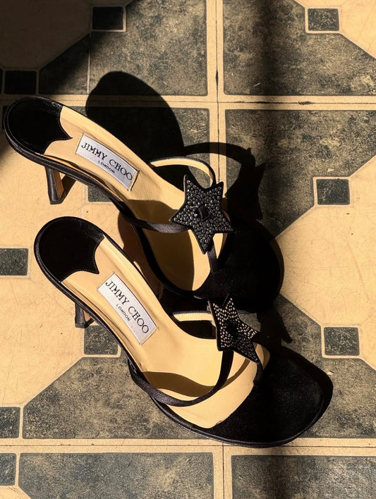 Jimmy Choo Bejeweled Star Slides (IT37 / US 6-6.5)