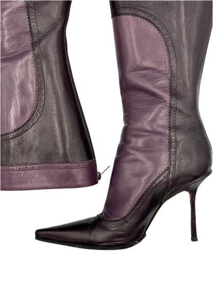 Jimmy Choo Purple Pointed-Toe Boots (IT39 / US8)