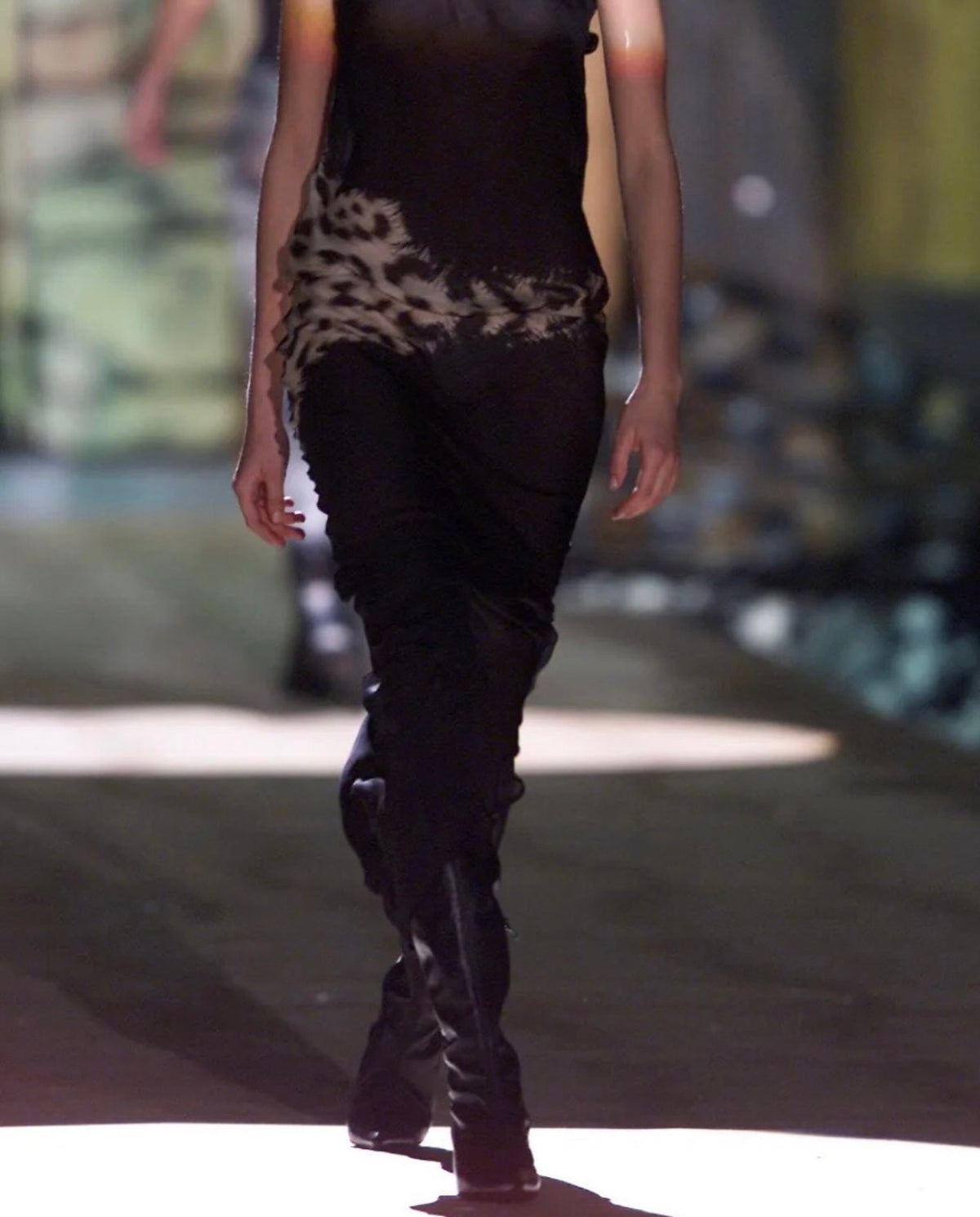 Roberto Cavalli FW2001 Leopard Tip Ankle Boots (IT37 / US7-7.5)